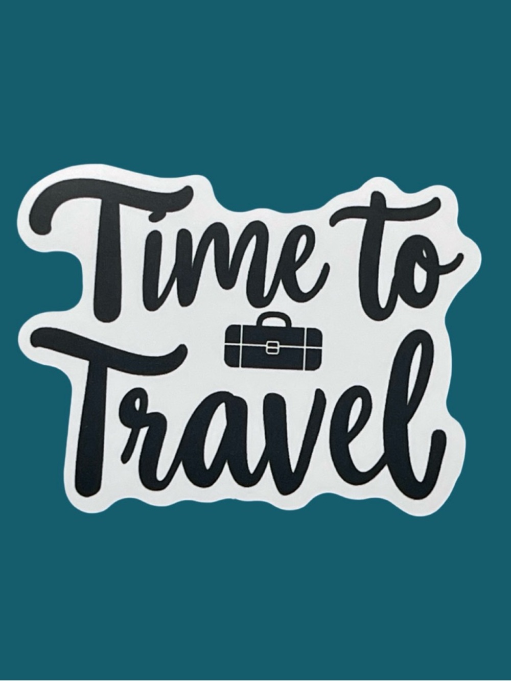 Time to Travel Sticker Black & White